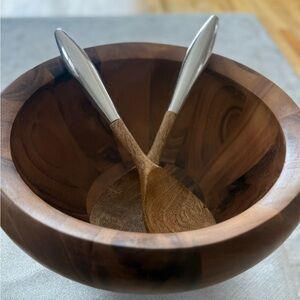 NEW Nambe Yaro 13.25” Salad Bowl w/ Servers Sean O’Hara 5001 NIB